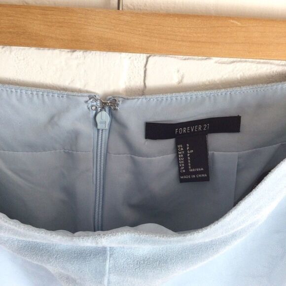 Leather Baby Blue Suede Skirt Light Blue In Small Forever 21 - Picture 2 of 9